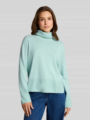 Sweter z golfem z kaszmiru z rozcięciami po bokach Tom Tailor Miętowy
