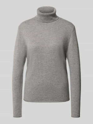 Sweter z golfem z kaszmiru ze zrolowanym brzegiem HEMISPHERE Grafitowy