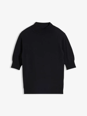 Sweter z golfem z miękką wełną BonPrix czarny