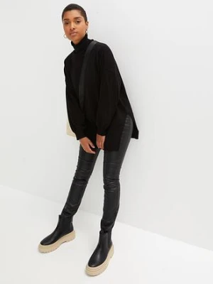 Sweter z golfem z mieszanki wiskozy bonprix