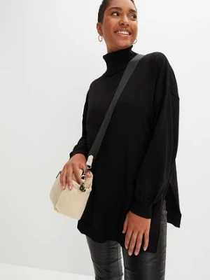 Sweter z golfem z mieszanki wiskozy bonprix