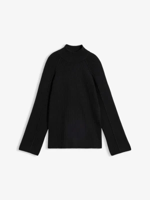 Sweter z golfem z mieszanki wiskozy BonPrix czarny