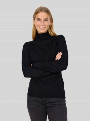 Sweter z golfem z mieszanki wiskozy model 'Dolli' Soyaconcept Czarny