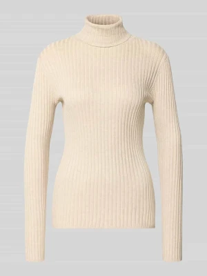 Sweter z golfem z mieszanki wiskozy model 'Dolli' Soyaconcept Piaskowy