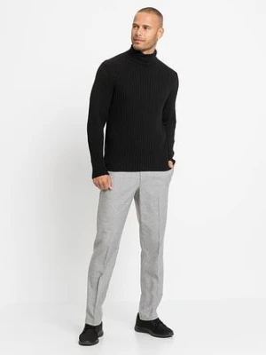 Sweter z golfem, z prążkowanej bawełny z recyklingu bonprix