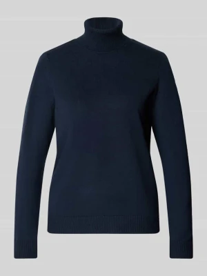 sweter z golfem o kroju regular fit z mieszanki wiskozy Betty Barclay Granatowy