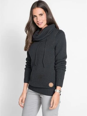 Sweter z golfem z troczkami bonprix