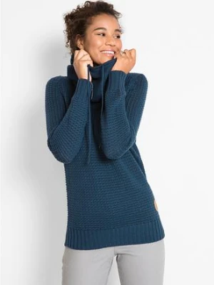 Sweter z golfem z troczkami bonprix