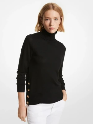 Sweter z golfem z wełny z merynosów Michael Kors CZARNY (Czarny)