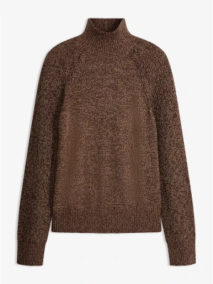 Sweter z grubej dzianiny BonPrix brązowy
