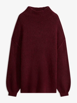 Sweter z grubej dzianiny BonPrix czerwony