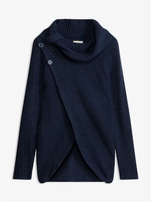 Sweter z grubej dzianiny BonPrix niebieski