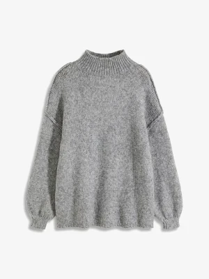 Sweter z grubej dzianiny BonPrix szary