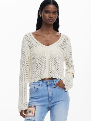Ażurowy sweter cropped Desigual