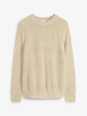 Sweter z grubej dzianiny o kroju regular fit BonPrix beżowy