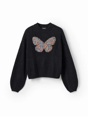 Sweter z grubej dzianiny w motyle Desigual