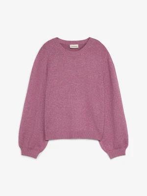 Sweter z grubej dzianiny z domieszką wełny BonPrix fioletowy