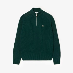 Sweter z grubej wełny zgrzebnej z zamkiem błyskawicznym Lacoste