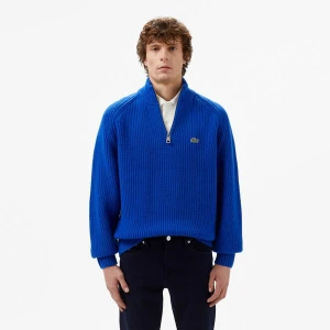 Sweter z grubej wełny zgrzebnej z zamkiem błyskawicznym Lacoste