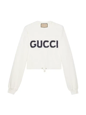 Sweter z haftowanym logo Gucci