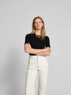 Sweter z imitacji dzianiny Paco Rabanne Czarny