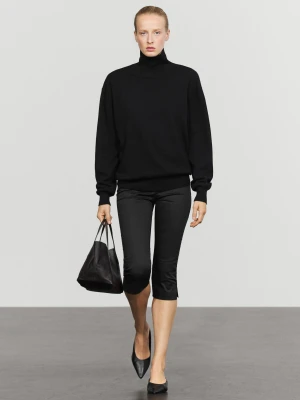 Sweter Z Kaszmiru Z Golfem - Czarny - Massimo Dutti - Female