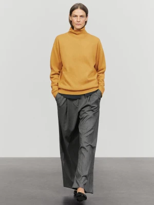 Sweter Z Kaszmiru Z Golfem - Oliwkowy - Massimo Dutti - Female