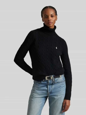 Sweter z kaszmiru z golfem Polo Ralph Lauren Czarny