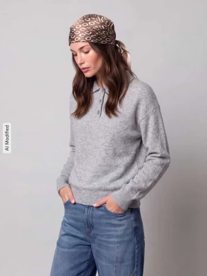 sweter w kroju regular fit z czystego kaszmiru Jake*s Srebrny melanż