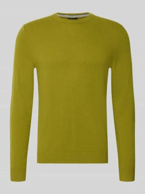 Sweter z kaszmiru z prążkowanymi wykończeniami Christian Berg Zielony melanż