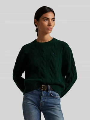 Sweter z kaszmiru ze ściegiem warkoczowym Polo Ralph Lauren Zielony