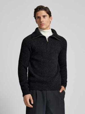 Sweter z kołnierzem i raglanowymi rękawami model ‘GRIS MARENGO OTTO’ thinking mu