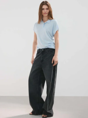 Sweter z kołnierzykiem polo błękitny - Kobieta - - MANGO