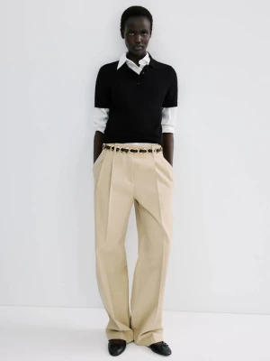 Sweter z kołnierzykiem polo czarny - Kobieta - - MANGO