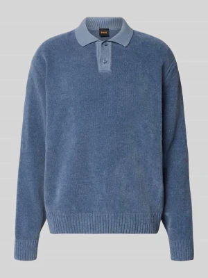 Sweter z kołnierzykiem polo Kipolo Boss Niebieski