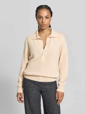 Sweter z kołnierzykiem polo model 'POLO COLLAR JUMPER' Victoria Beckham Brudnoróżowy