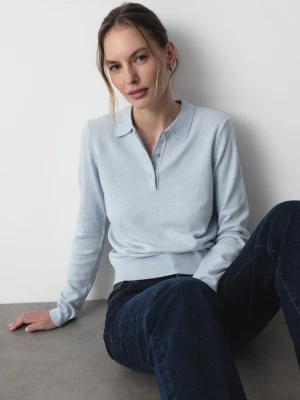 Sweter z kołnierzykiem w kolorze baby blue Greenpoint