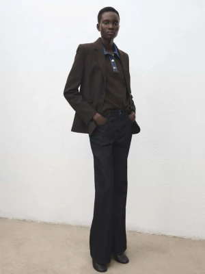 Sweter z koszulowym kołnierzykiem czekoladowy - Kobieta - - MANGO