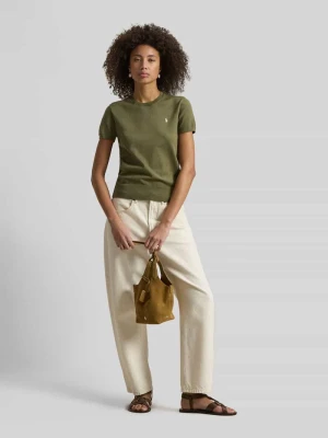 Krój regular fit sweter z krótkim rękawem z mieszanki bawełny Polo Ralph Lauren