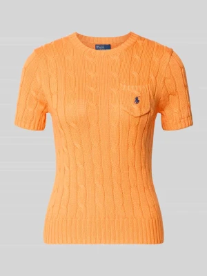 Sweter z krótkim rękawem o kroju slim fit z wyhaftowanym logo Polo Ralph Lauren