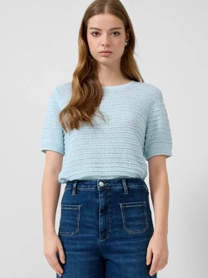 Sweter z krótkim rękawem QS niebieski