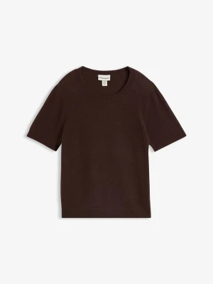 Sweter z krótkim rękawem z czystego kaszmiru zgodnego ze standardem Good Cashmere Standard® BonPrix brązowy