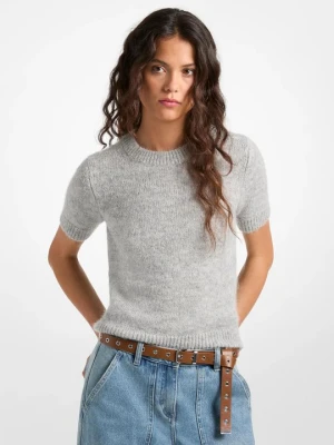 Sweter z krótkim rękawem z mieszanki nylonu i alpaki Michael Kors