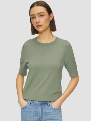 Sweter z krótkim rękawem z mieszanki wiskozy s.Oliver zielony