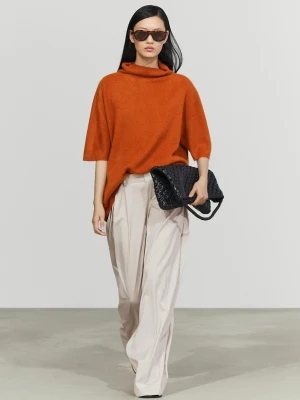 Sweter Z Krótkim Rękawem Ze 100% Wełny - Spal. Pomar - Massimo Dutti - Female
