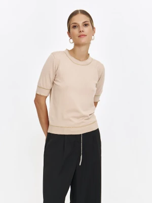 Sweter z krótkim rękawem ze złotą nicią Top Secret