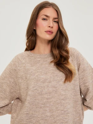 Sweter z krótkimi rękawami beżowy Moodo