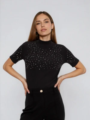 Bluzka z krótkimi rękawami czarna Moodo