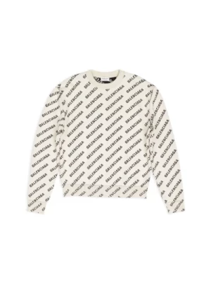 Sweter z Logo i Przekątnym Umieszczeniem Balenciaga