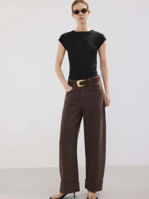 Sweter z lyocellu z wycięciem na plecach czarny - Kobieta - - MANGO